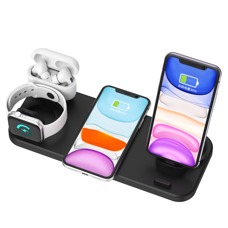 Langwei Latest Patent Product Cellphone Holder Stand 6 in 1 Wireless Charging Dock